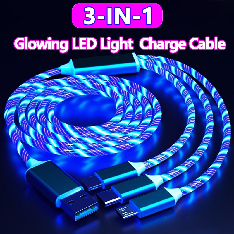 3 IN 1 Glowing LED Light Phone Charger