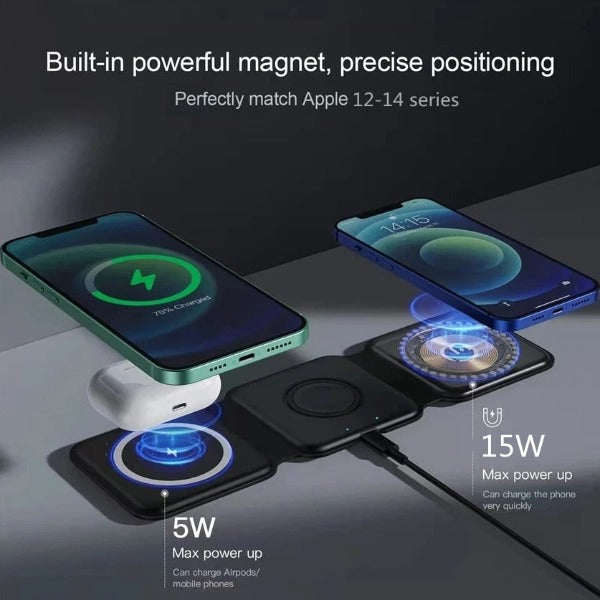 3-in-1 Magnetic Wireless Charger Pad