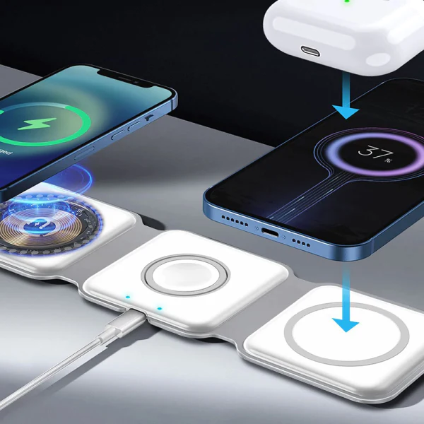 3-in-1 Magnetic Wireless Charger Pad